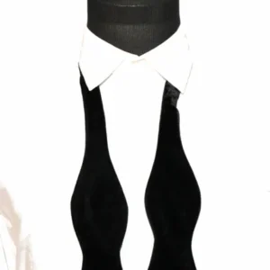 Black Oversized Self Tie Velvet Tie