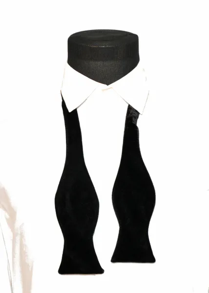 Black Oversized Self Tie Velvet Tie
