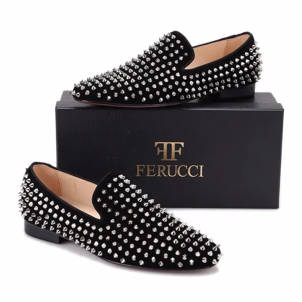 Black Loafer Silver Rivets and Spikes