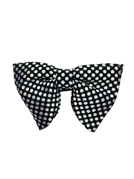 Black Oversized Bow Tie White Polka Dots