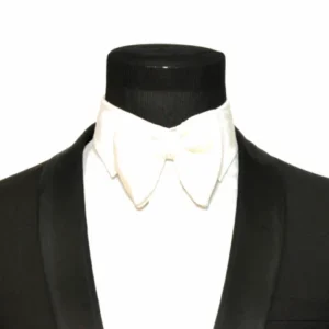 White Cream Velvet Oversized Bow Tie