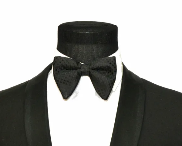 Black Oversized Bow Tie Black Polka Dots