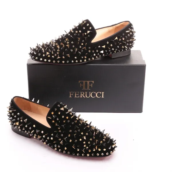 Black Loafer Gold Rivets and Spikes